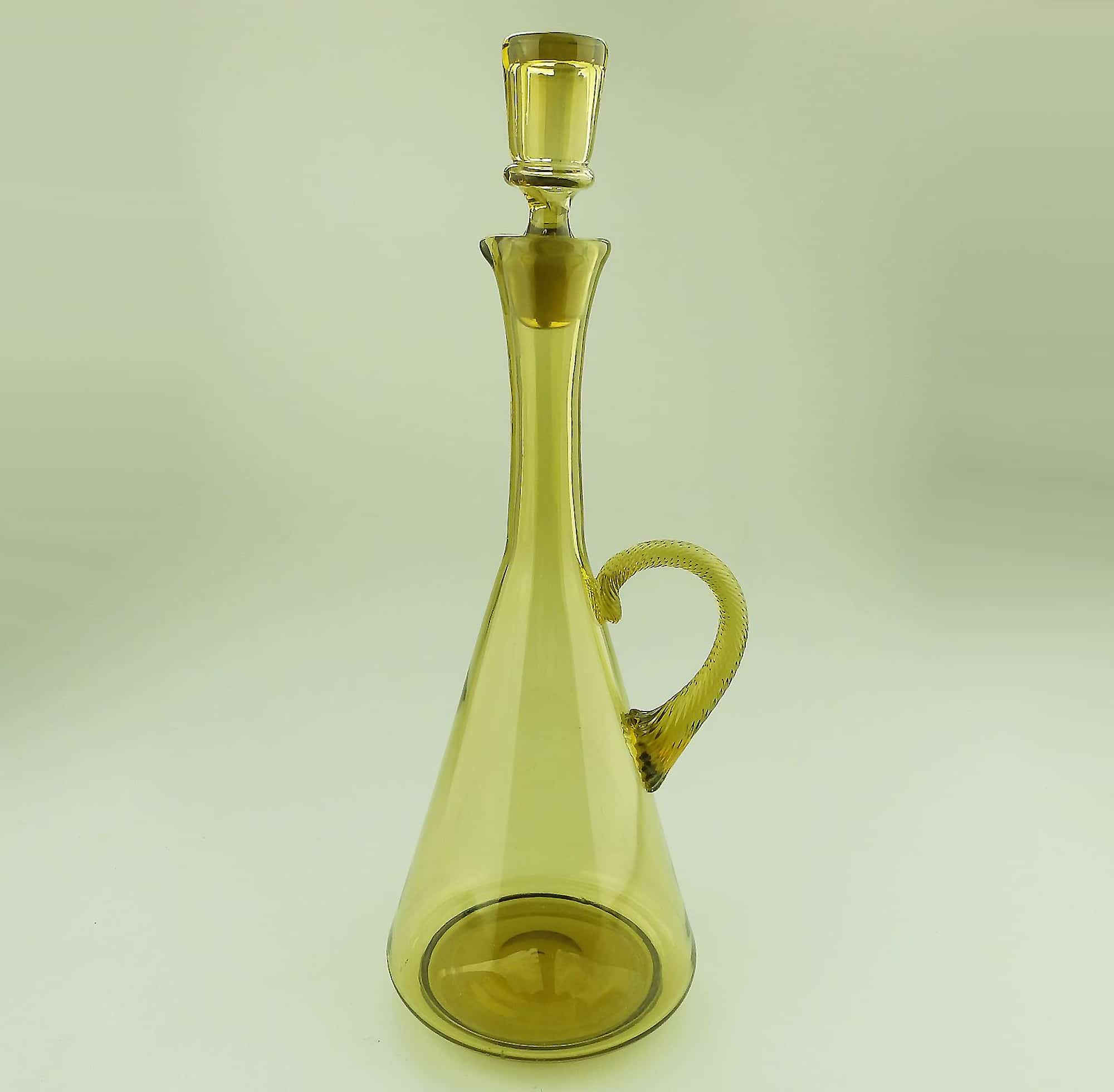 A good antique citrine glass Liquor Decanter probably Venetian Murano C.1920+