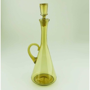 A good antique citrine glass Liquor Decanter probably Venetian Murano C.1920+