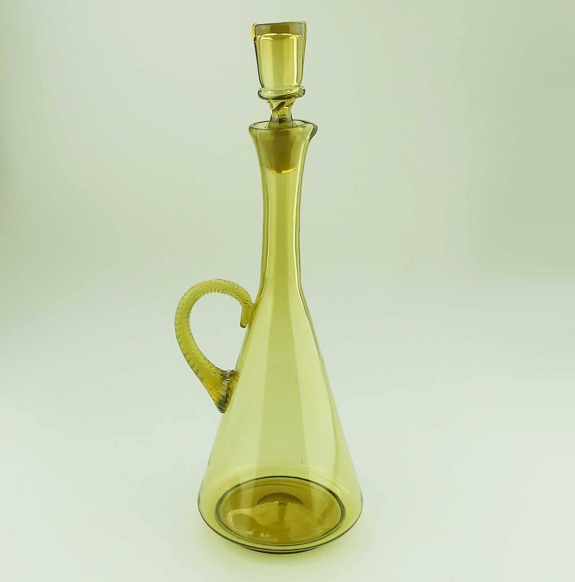 A good antique citrine glass Liquor Decanter probably Venetian Murano C.1920+