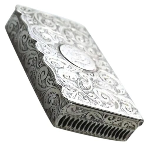 A superb & extremely rare antique Victorian English solid silver Vesta Box C.1888