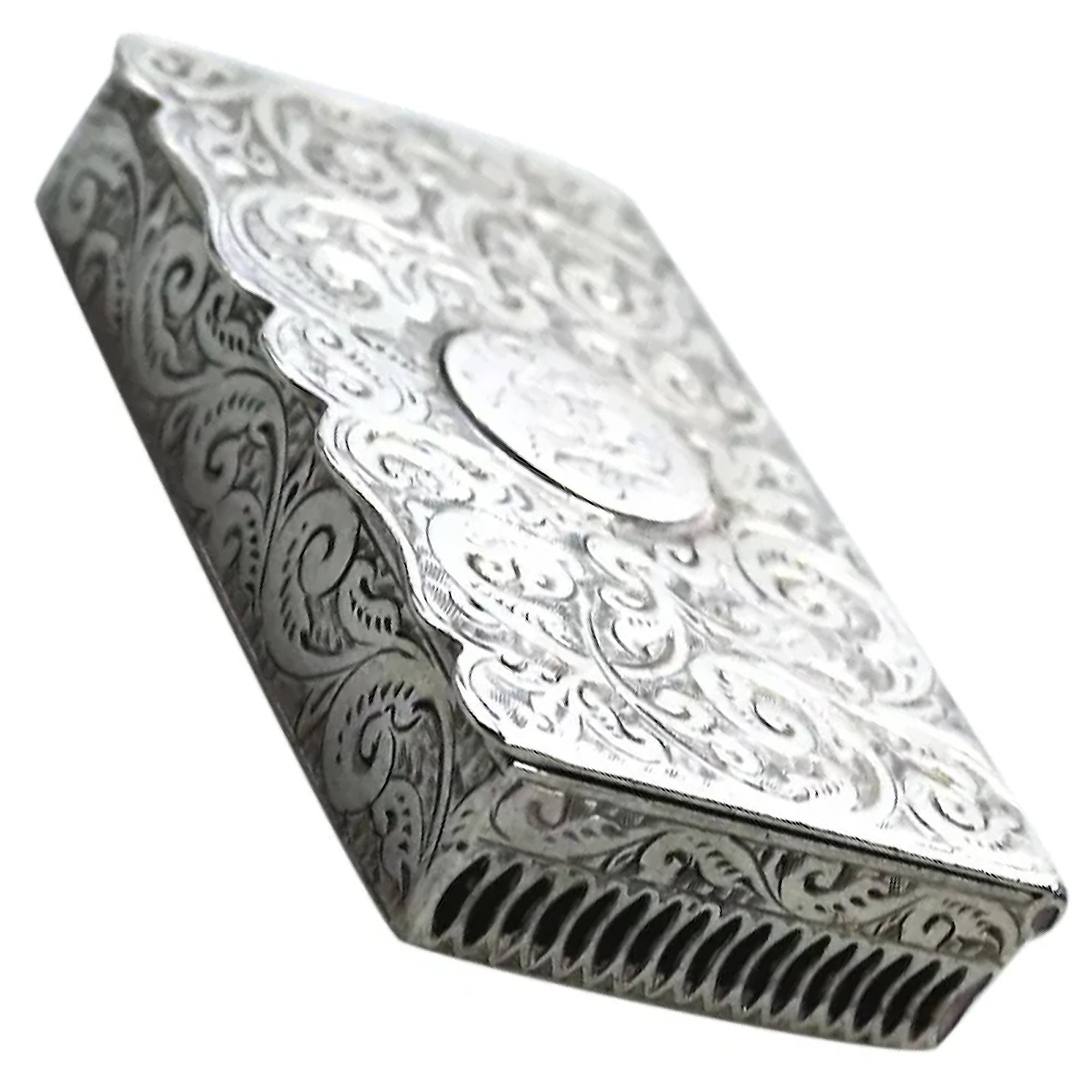 A superb & extremely rare antique Victorian English solid silver Vesta Box C.1888