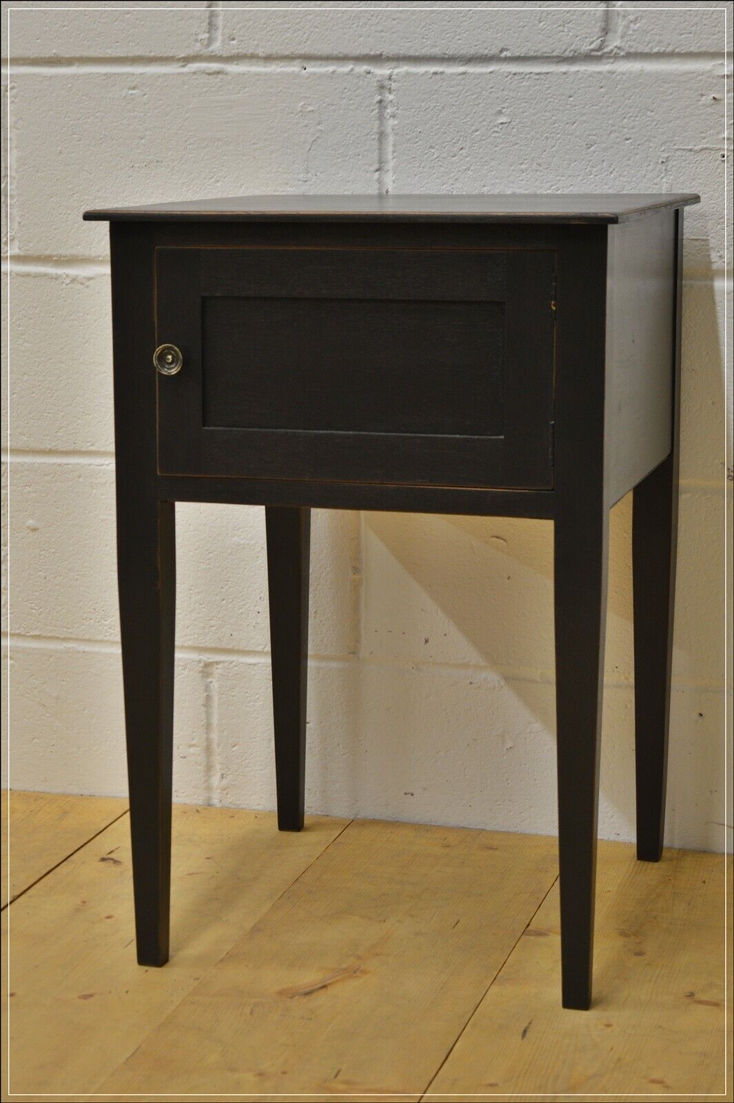 vintage bedside cabinet cupboard side table wash stand solid wood black DELIVERY