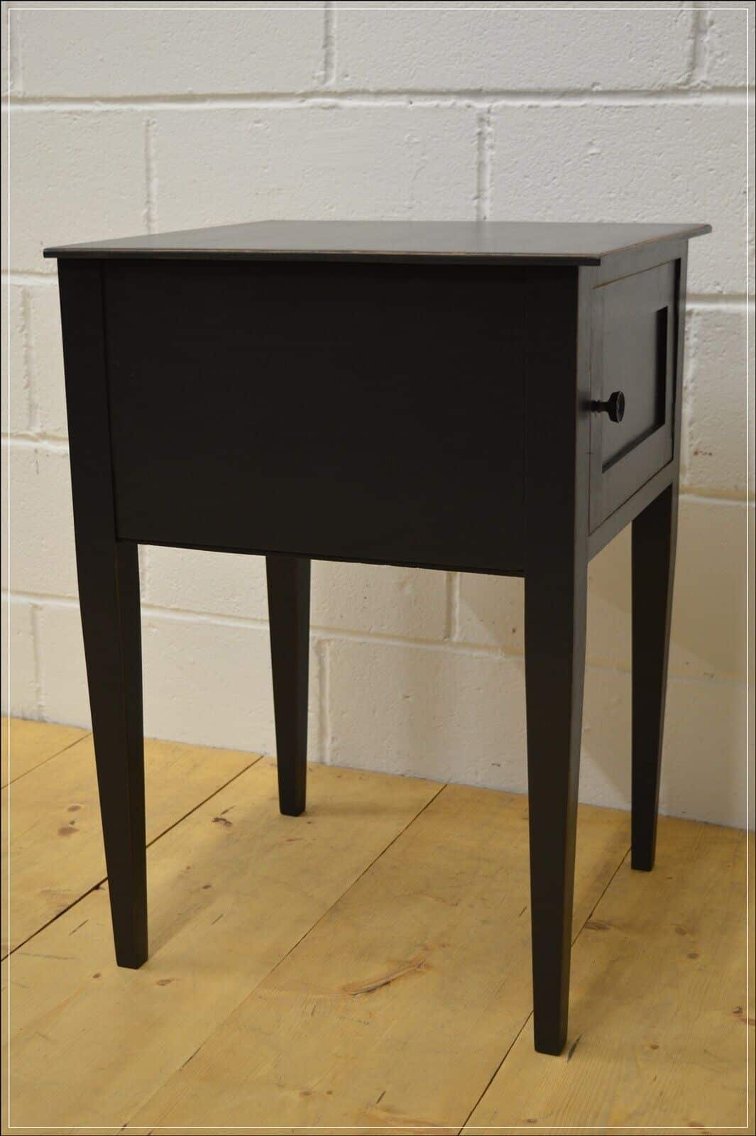 vintage bedside cabinet cupboard side table wash stand solid wood black DELIVERY