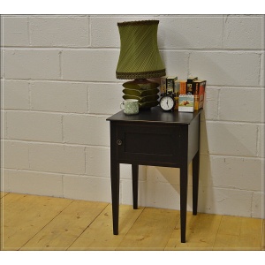 vintage bedside cabinet cupboard side table wash stand solid wood black DELIVERY