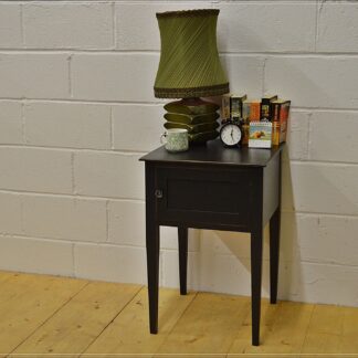 vintage bedside cabinet cupboard side table wash stand solid wood black DELIVERY