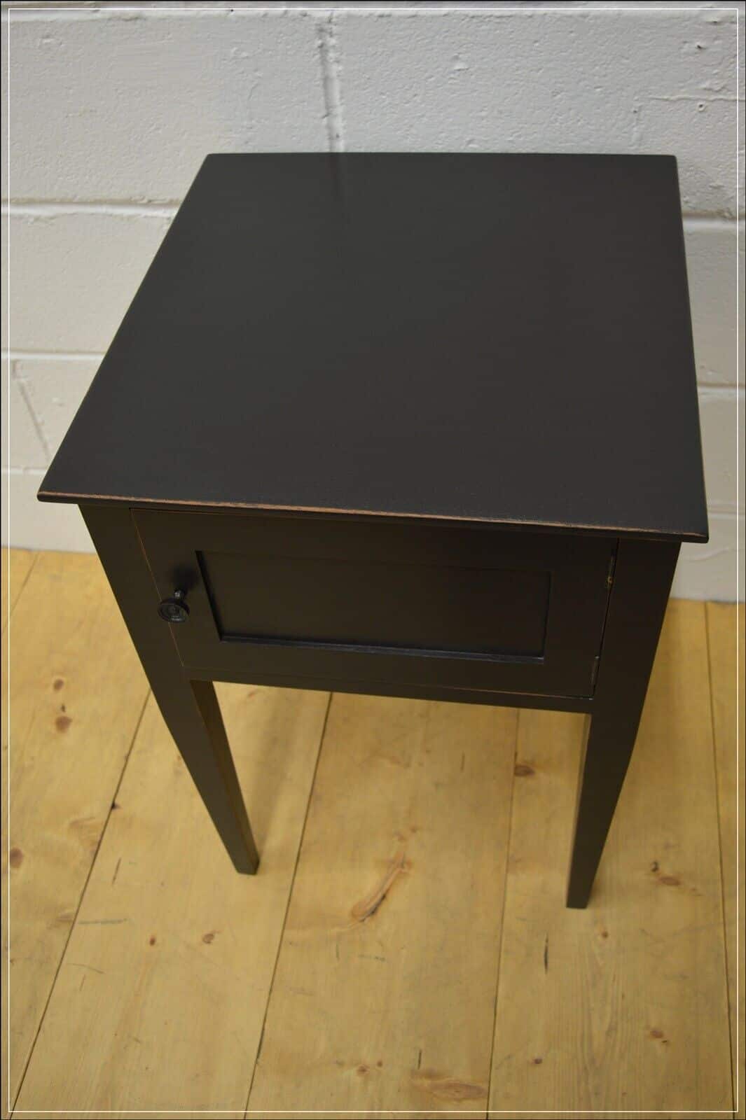 vintage bedside cabinet cupboard side table wash stand solid wood black DELIVERY