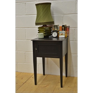vintage bedside cabinet cupboard side table wash stand solid wood black DELIVERY