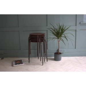 Mid-Century Arne Jacobsen Fritz Hansen Teak Stacking Stools x 2