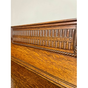 Vintage Oak Sideboard with Gallery Back