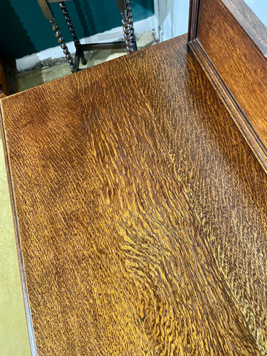 Vintage Oak Sideboard with Gallery Back