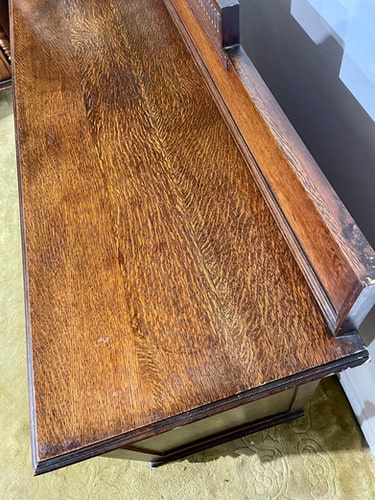 Vintage Oak Sideboard with Gallery Back