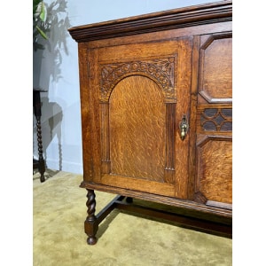 Vintage Oak Sideboard with Gallery Back