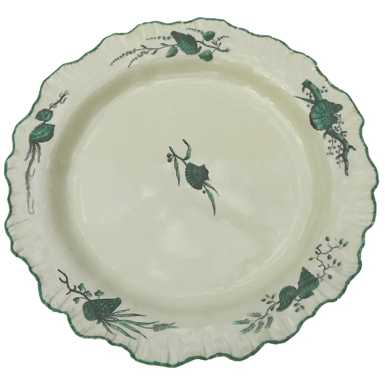 A rare antique Georgian Wedgwood Creamware pottery Plate by Guy Green C.1770