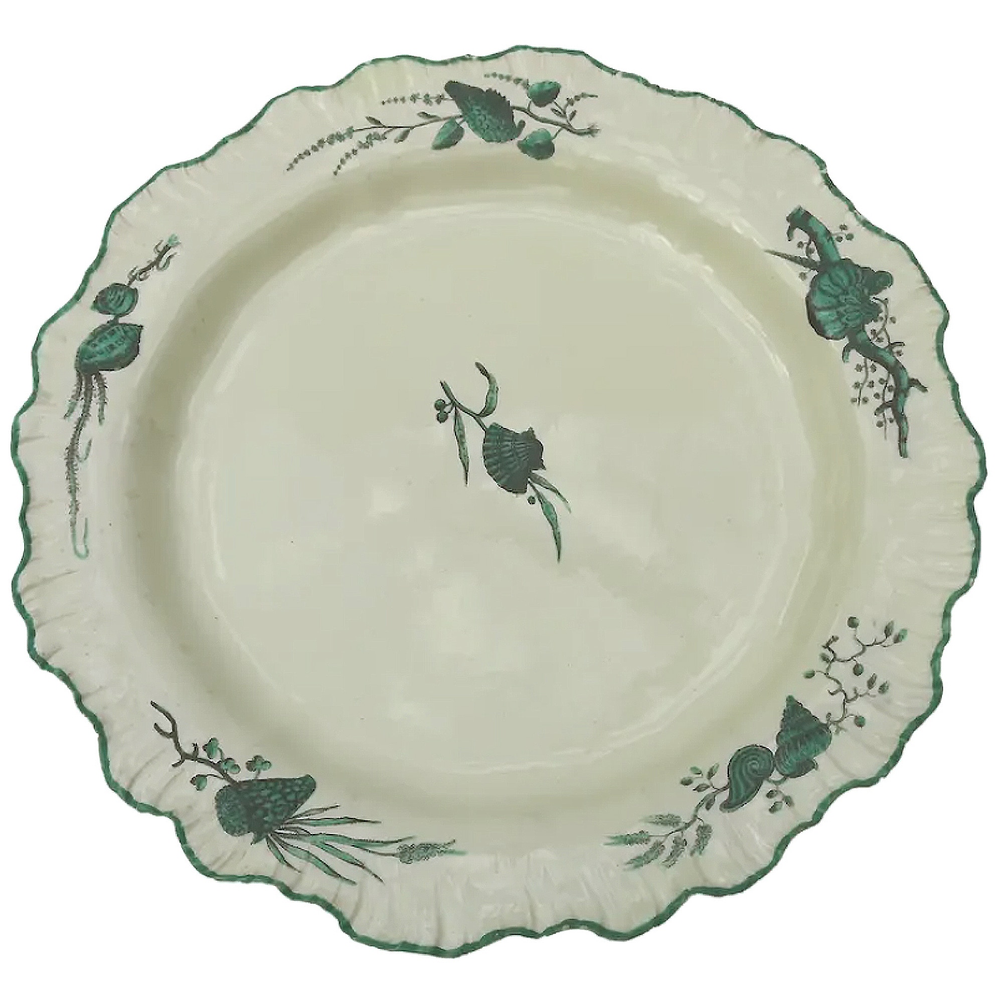 A rare antique Georgian Wedgwood Creamware pottery Plate by Guy Green C.1770