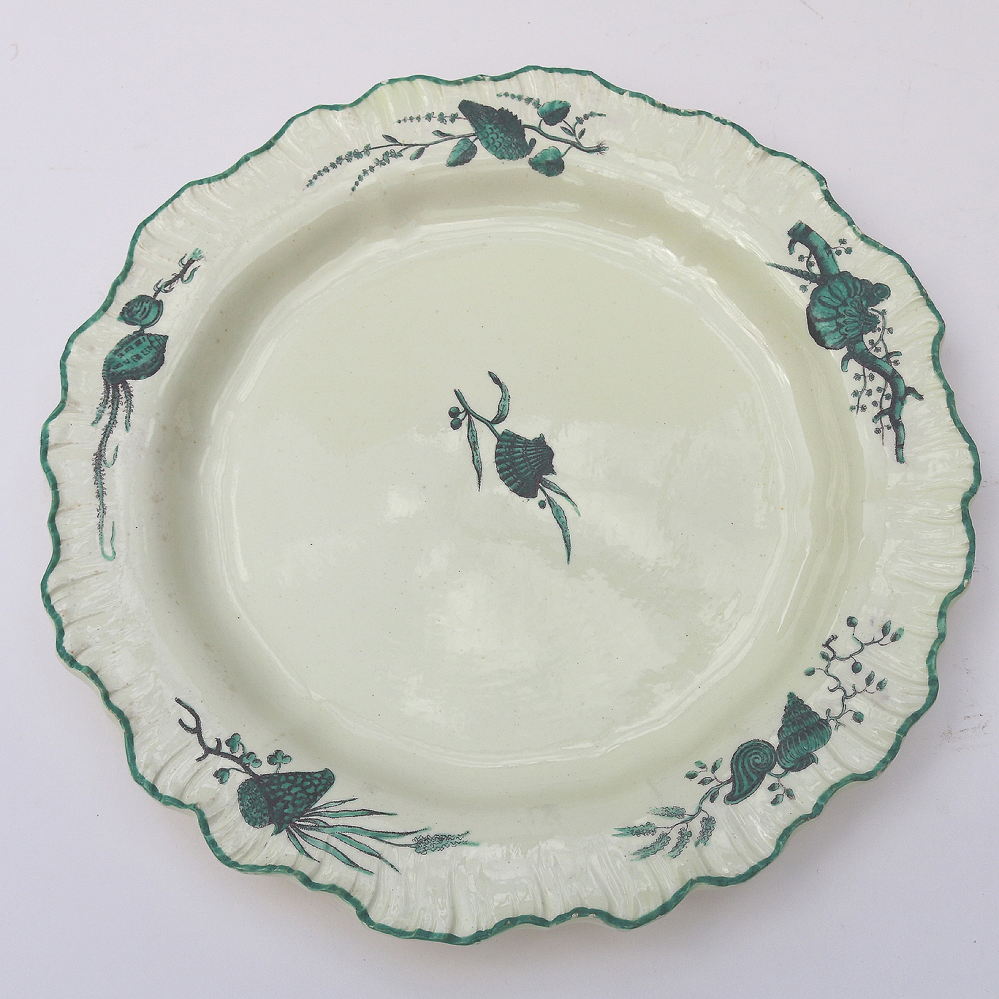 A rare antique Georgian Wedgwood Creamware pottery Plate by Guy Green C.1770