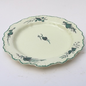 A rare antique Georgian Wedgwood Creamware pottery Plate by Guy Green C.1770