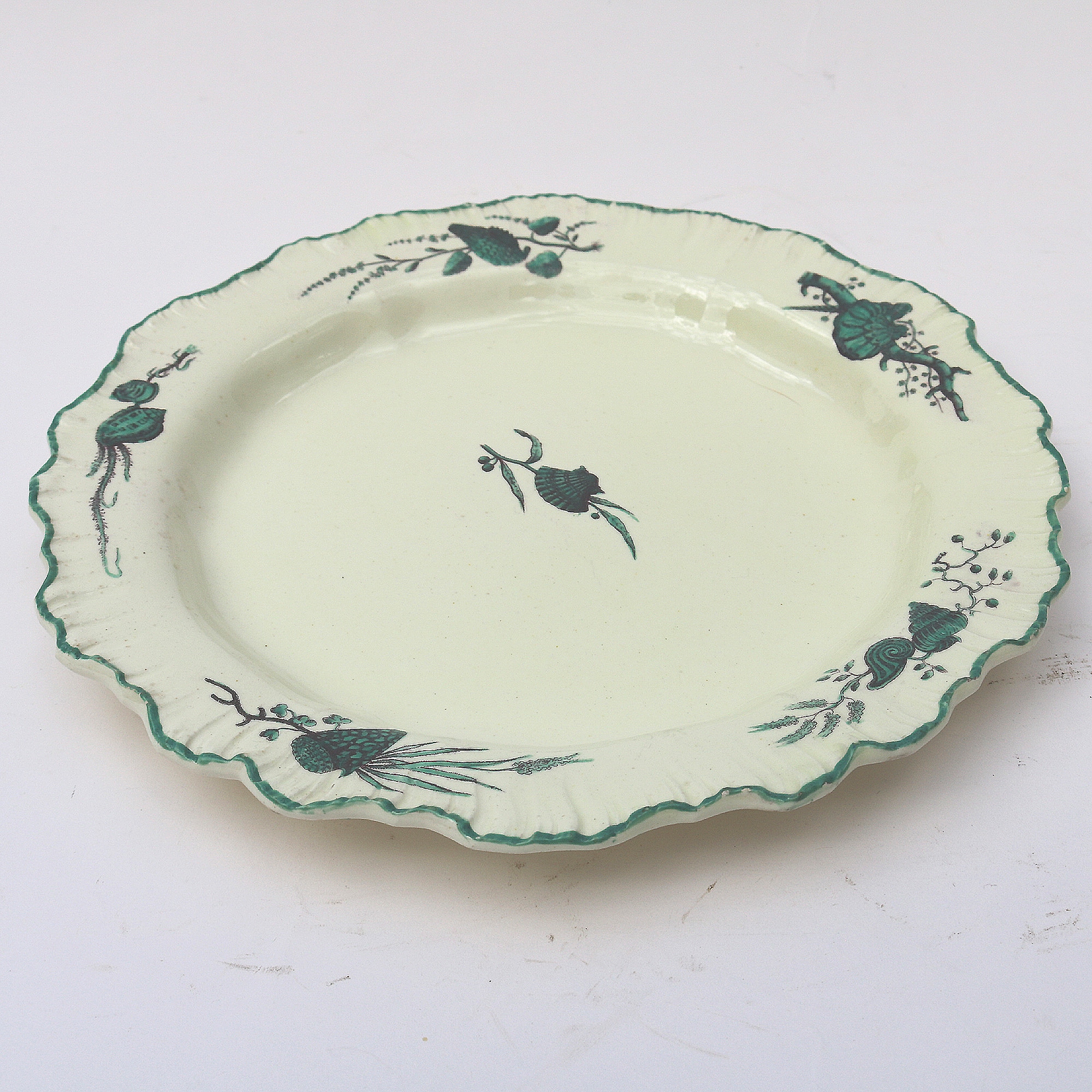 A rare antique Georgian Wedgwood Creamware pottery Plate by Guy Green C.1770