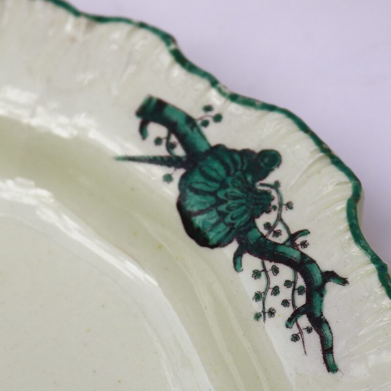 A rare antique Georgian Wedgwood Creamware pottery Plate by Guy Green C.1770