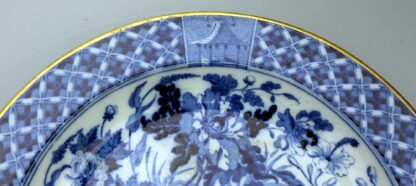 A rare antique Georgian B&W transferware Wedgwood pottery hibiscus Soup Plate C.1810 - Image 4