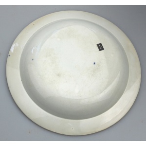 A rare antique Georgian B&W transferware Wedgwood pottery hibiscus Soup Plate C.1810