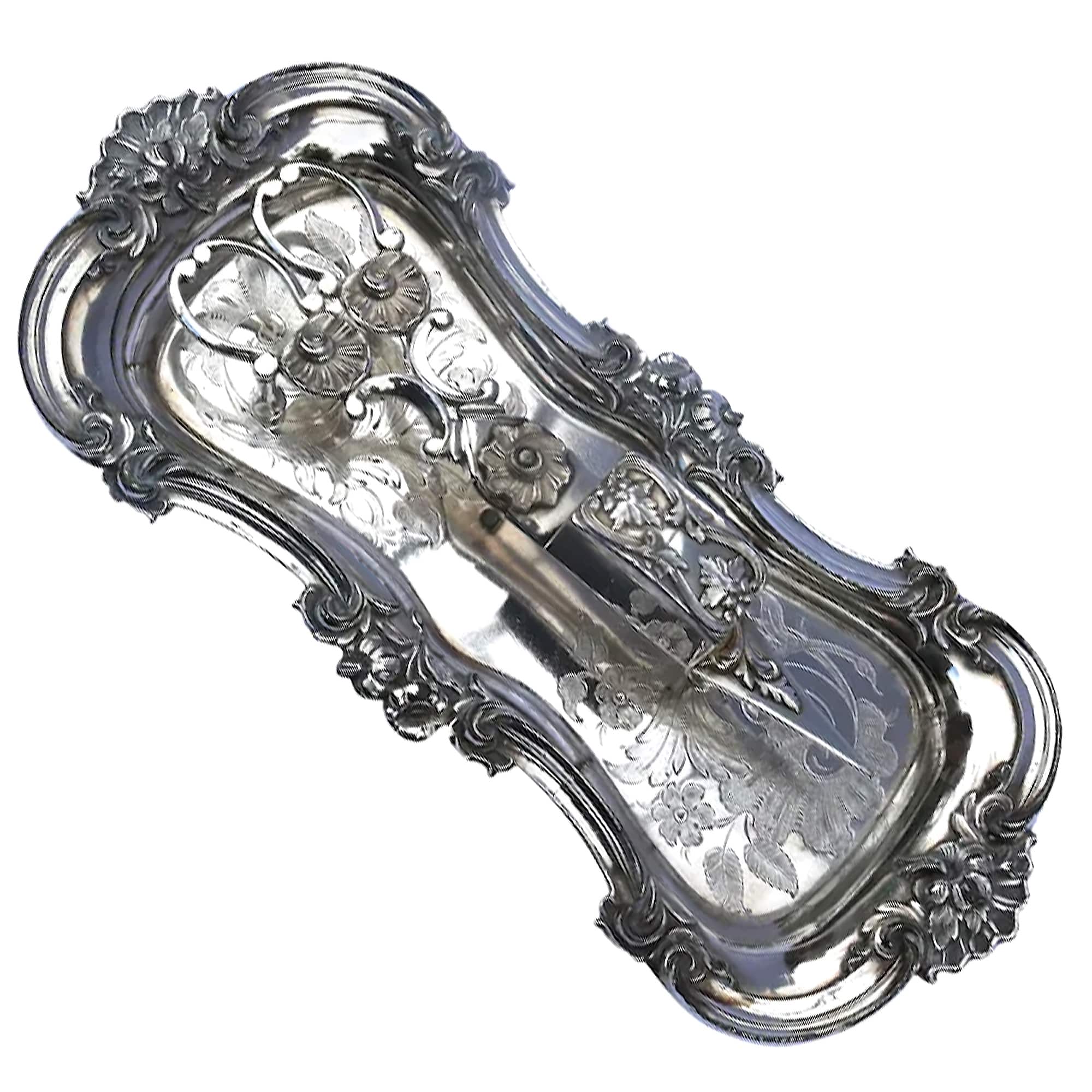 An attractive and good pair of silver plate Candle Wick Snuffer on Stand C.19thC