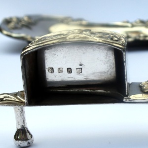 An attractive and good pair of silver plate Candle Wick Snuffer on Stand C.19thC