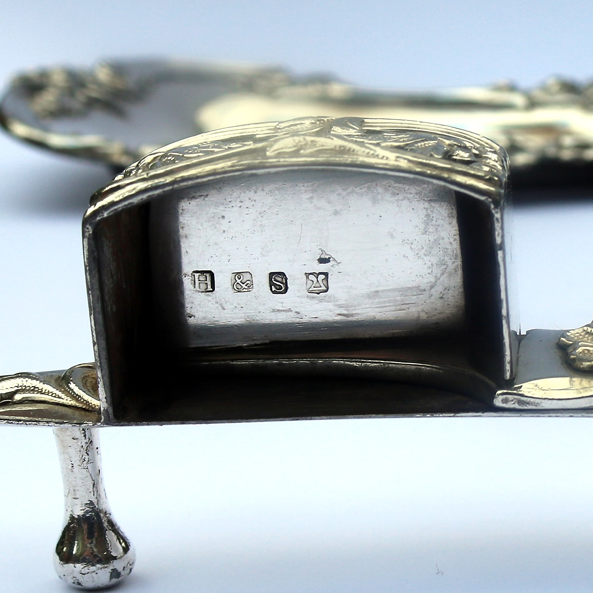 An attractive and good pair of silver plate Candle Wick Snuffer on Stand C.19thC