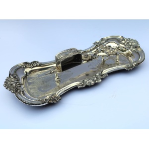 An attractive and good pair of silver plate Candle Wick Snuffer on Stand C.19thC
