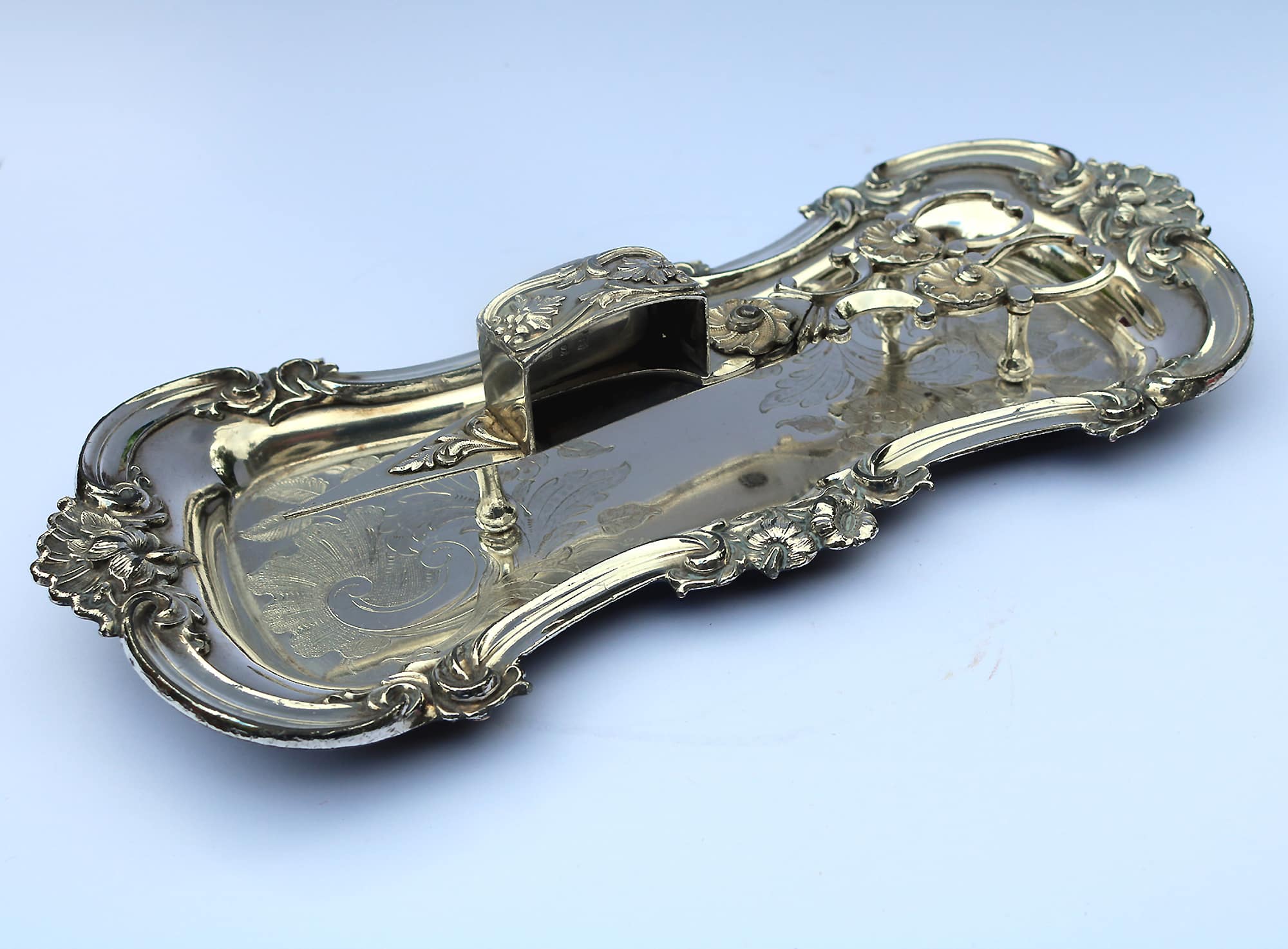 An attractive and good pair of silver plate Candle Wick Snuffer on Stand C.19thC