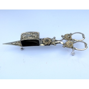 An attractive and good pair of silver plate Candle Wick Snuffer on Stand C.19thC
