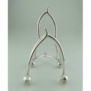 An antique novelty silver plated lucky Chicken Wishbone Toast Rack C.1920