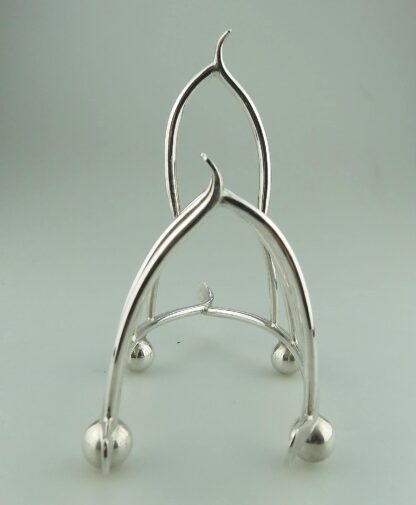 An antique novelty silver plated lucky Chicken Wishbone Toast Rack C.1920 - Image 5