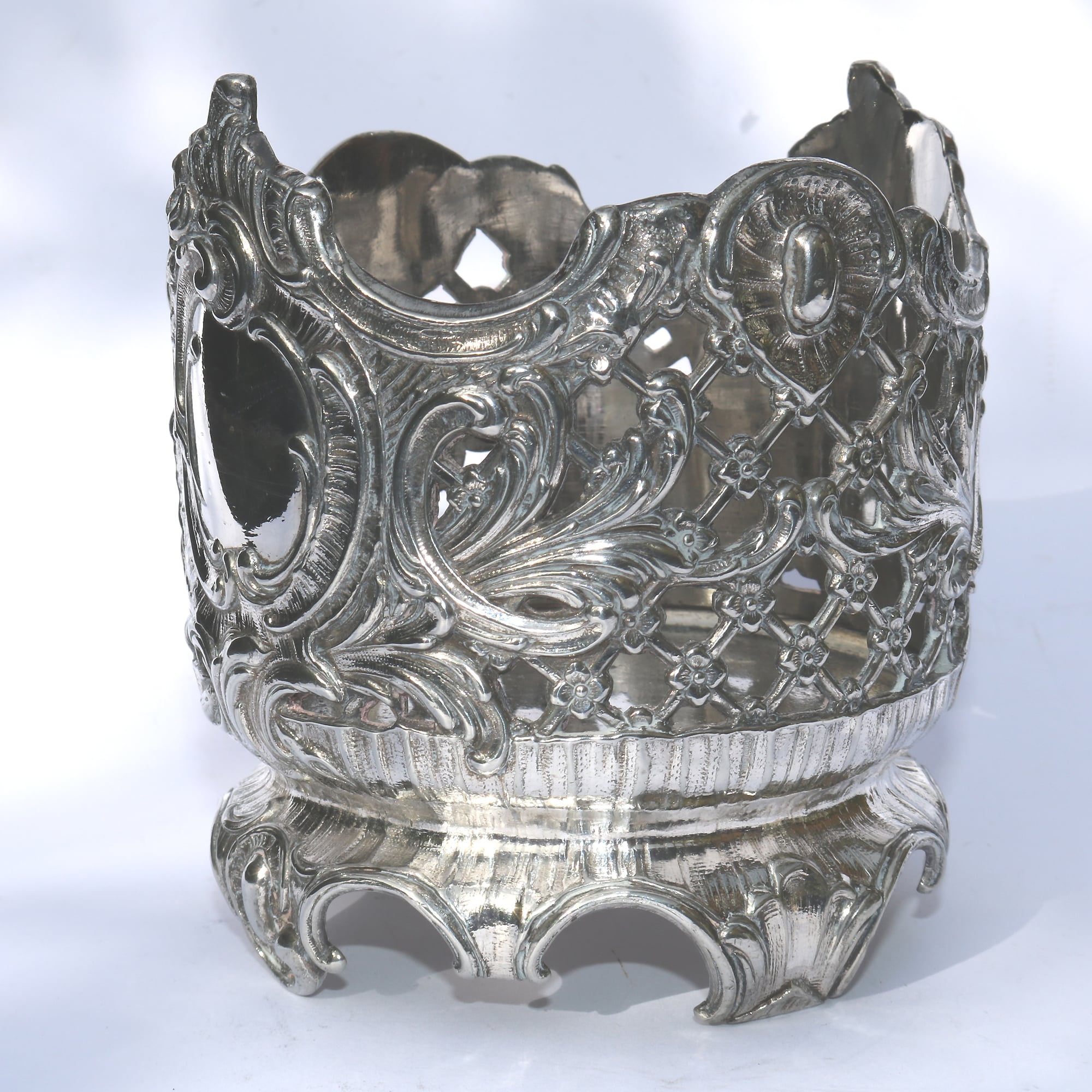 A scarce & good quality antique WMF silver plate Wine Bottle Holder C.1886-1903