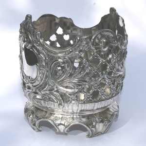A scarce & good quality antique WMF silver plate Wine Bottle Holder C.1886-1903