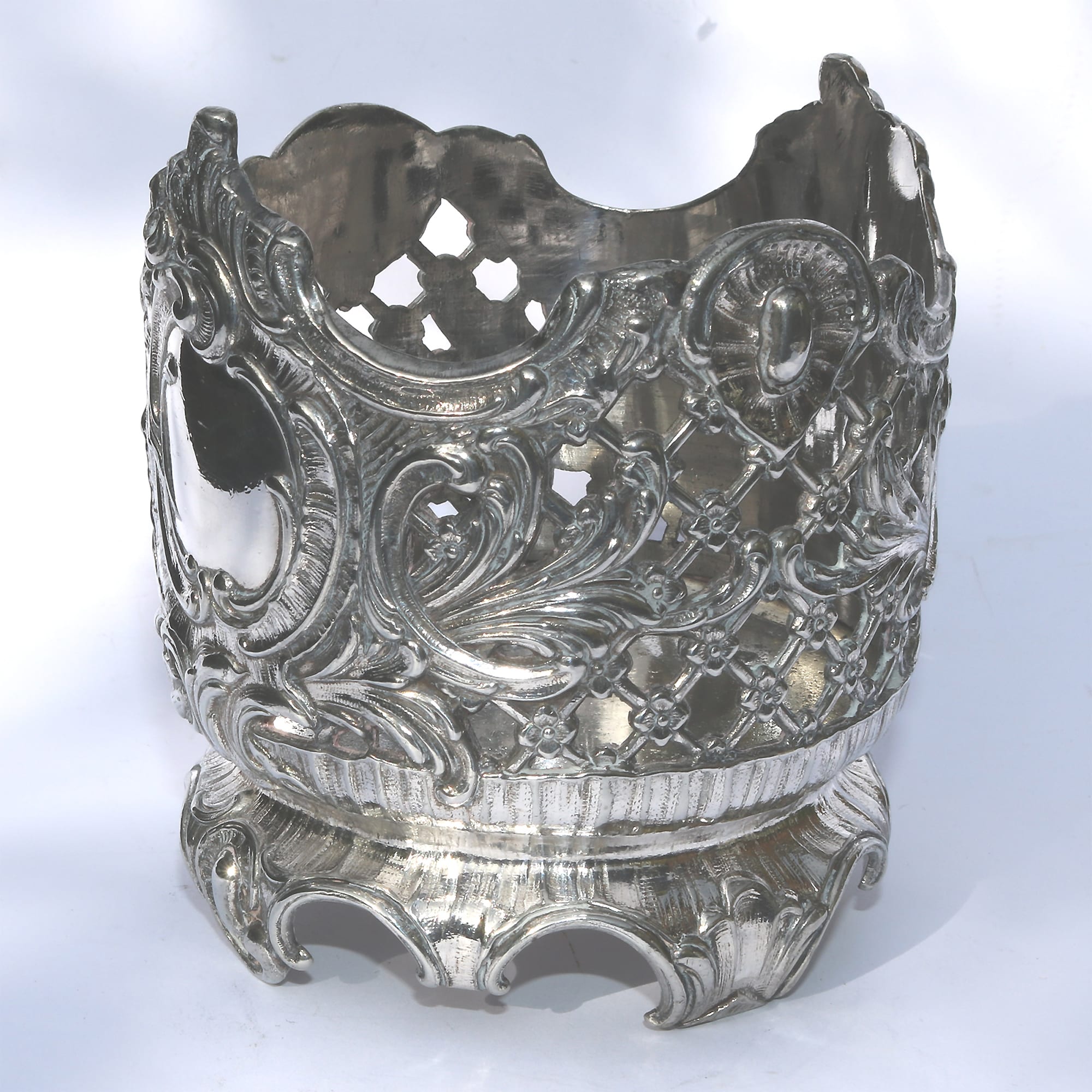 A scarce & good quality antique WMF silver plate Wine Bottle Holder C.1886-1903