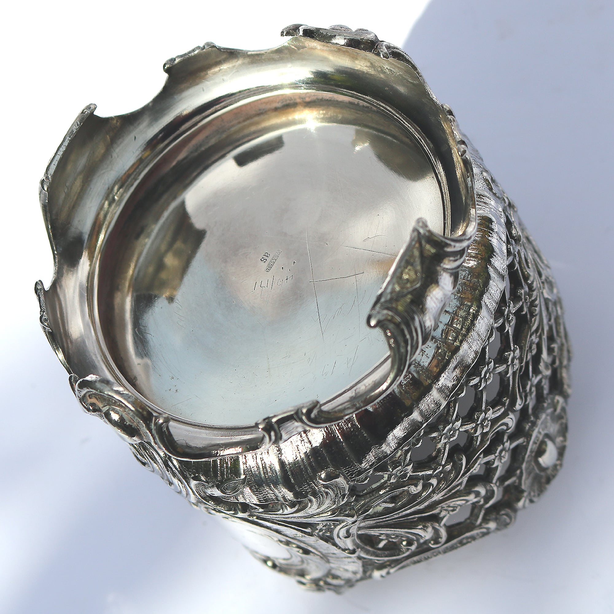 A scarce & good quality antique WMF silver plate Wine Bottle Holder C.1886-1903