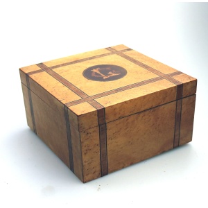 A good quality & very pretty antique Victorian inlaid & cross banded Box C.19thC