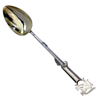 An extremely rare antique Chinese solid silver novelty Rifle Spoon Kwan Wo C.1880+