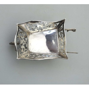 A rare antique English solid silver novelty pierced Wheelbarrow BonBon Dish C.1908