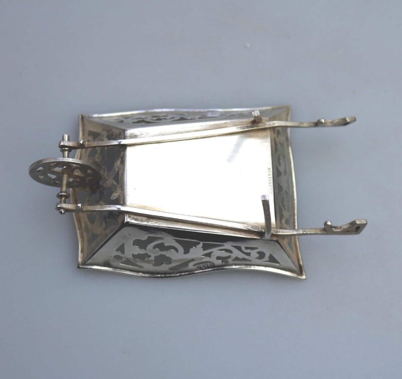 A rare antique English solid silver novelty pierced Wheelbarrow BonBon Dish C.1908