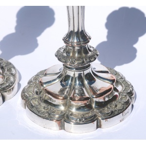 A good pair of antique Georgian Old Sheffield Plate Candlesticks C.early 19thC