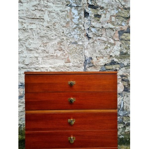 Vintage Chest Of Drawers Teak Five Drawers Cabinet