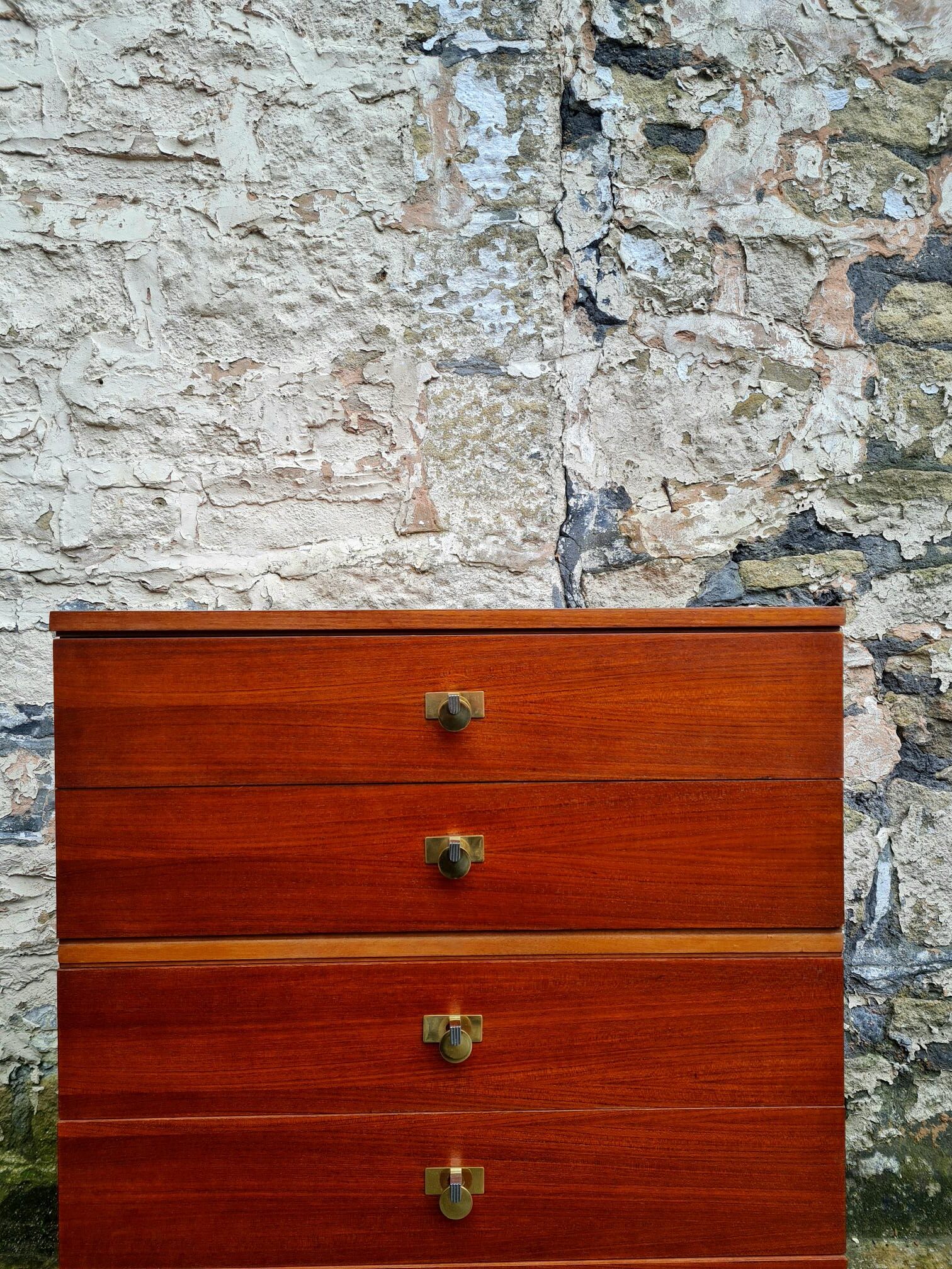 Vintage Chest Of Drawers Teak Five Drawers Cabinet