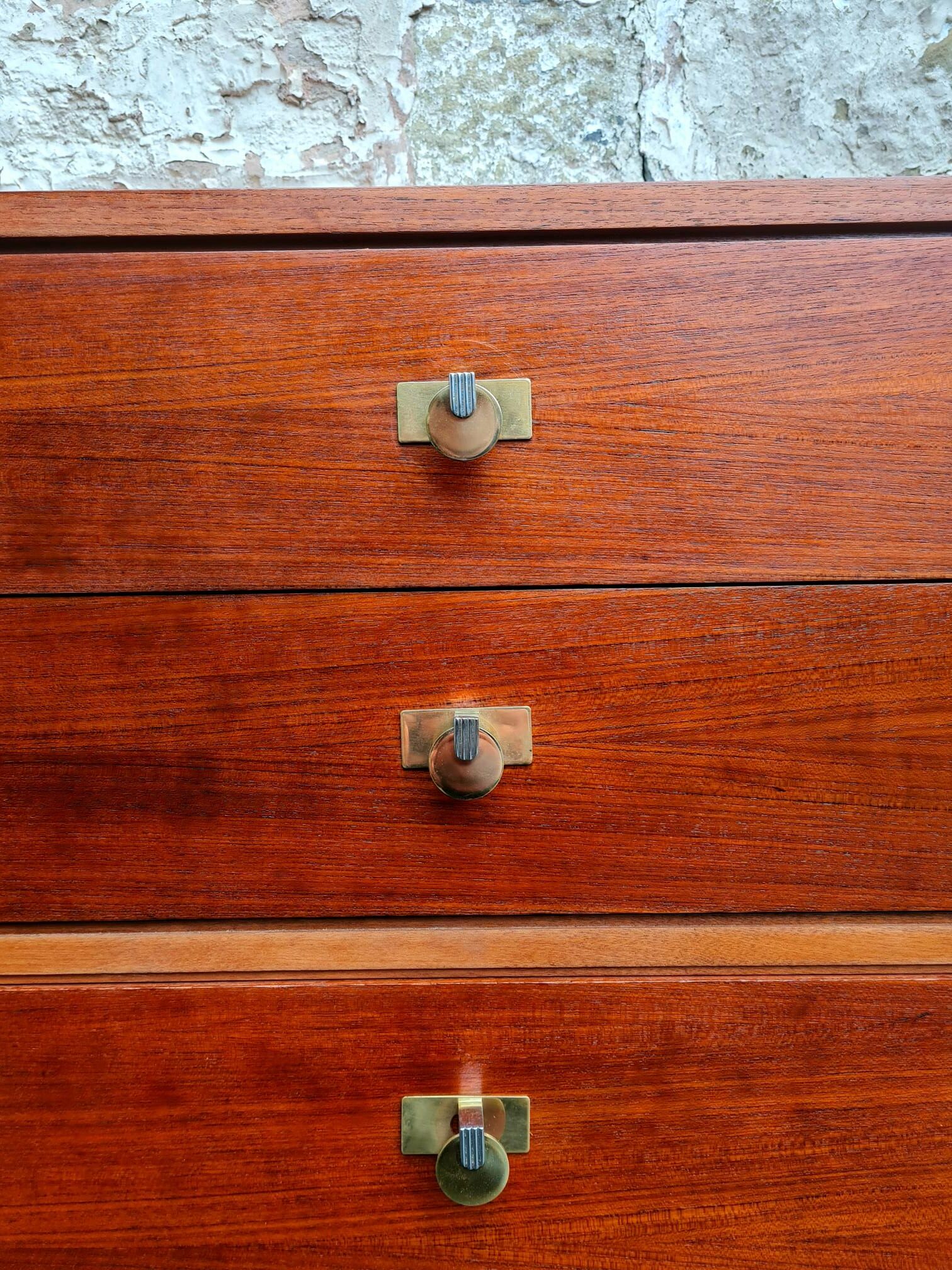 Vintage Chest Of Drawers Teak Five Drawers Cabinet