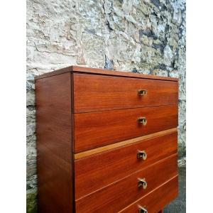 Vintage Chest Of Drawers Teak Five Drawers Cabinet
