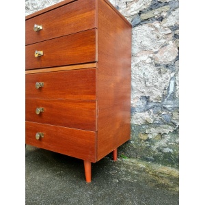 Vintage Chest Of Drawers Teak Five Drawers Cabinet
