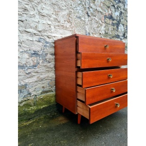 Vintage Chest Of Drawers Teak Five Drawers Cabinet