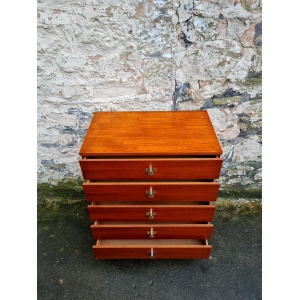 Vintage Chest Of Drawers Teak Five Drawers Cabinet