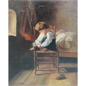 Antique Oil Painting On Canvas