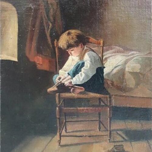 Antique Oil Painting On Canvas